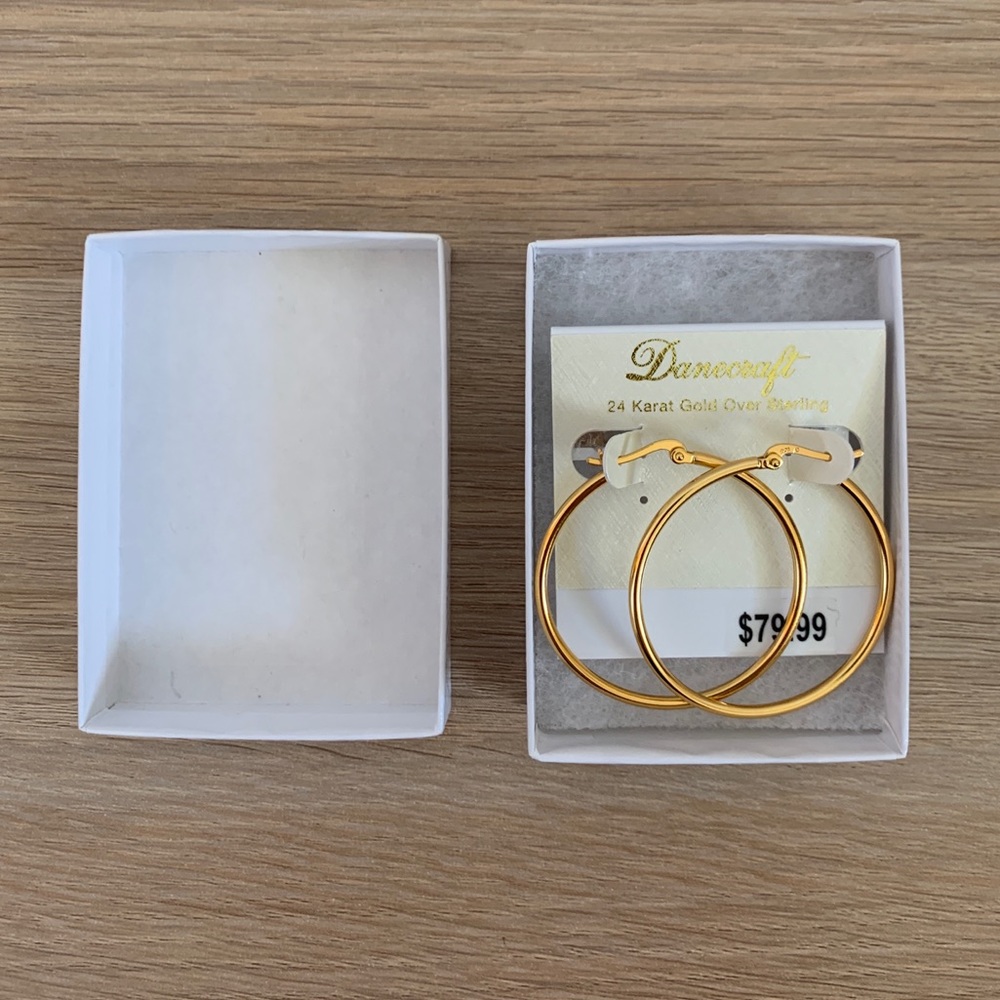 24K gold over sterling hoop earrings